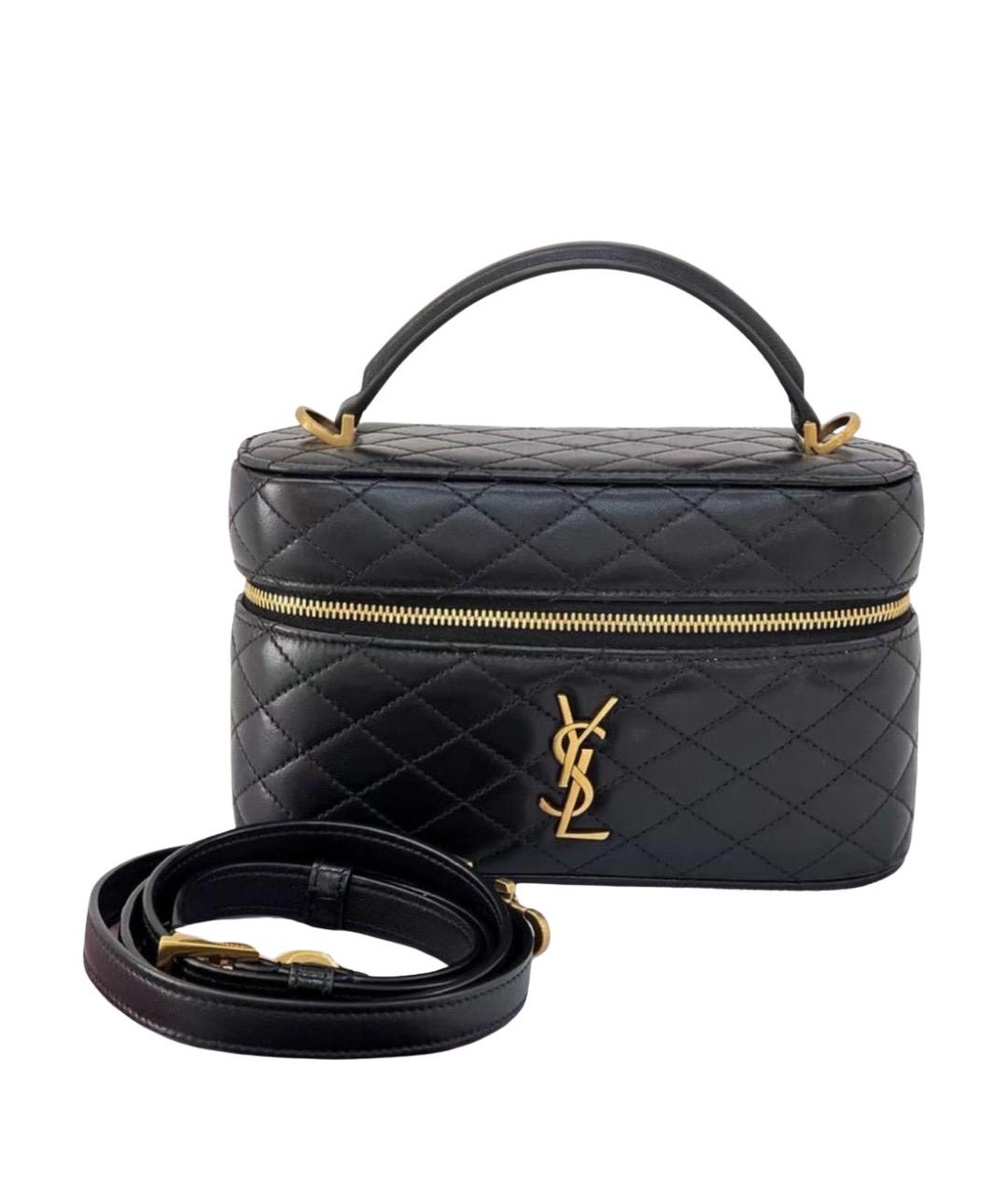 SAINT LAURENT Черная кожаная сумка через плечо, фото 1
