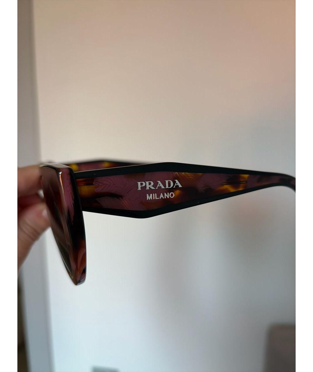 PRADA Коричневые пластиковые солнцезащитные очки, фото 6