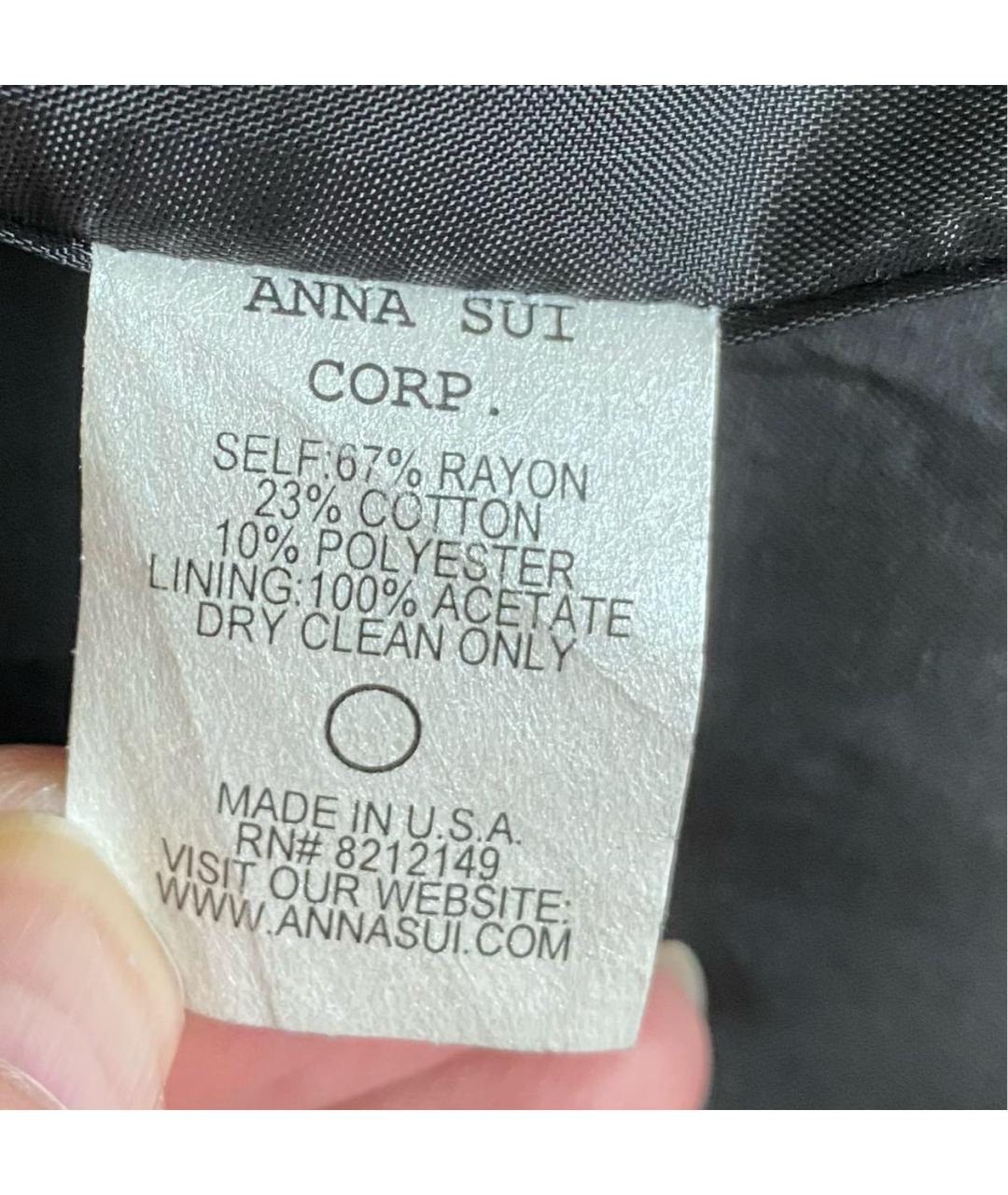 ANNA SUI Черное вискозное пальто, фото 5