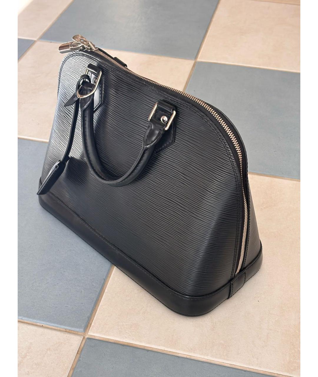 LOUIS VUITTON Черная кожаная сумка с короткими ручками, фото 2