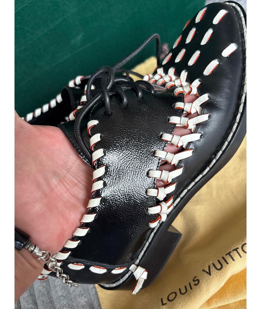 LOUIS VUITTON Черные кожаные ботинки, фото 5