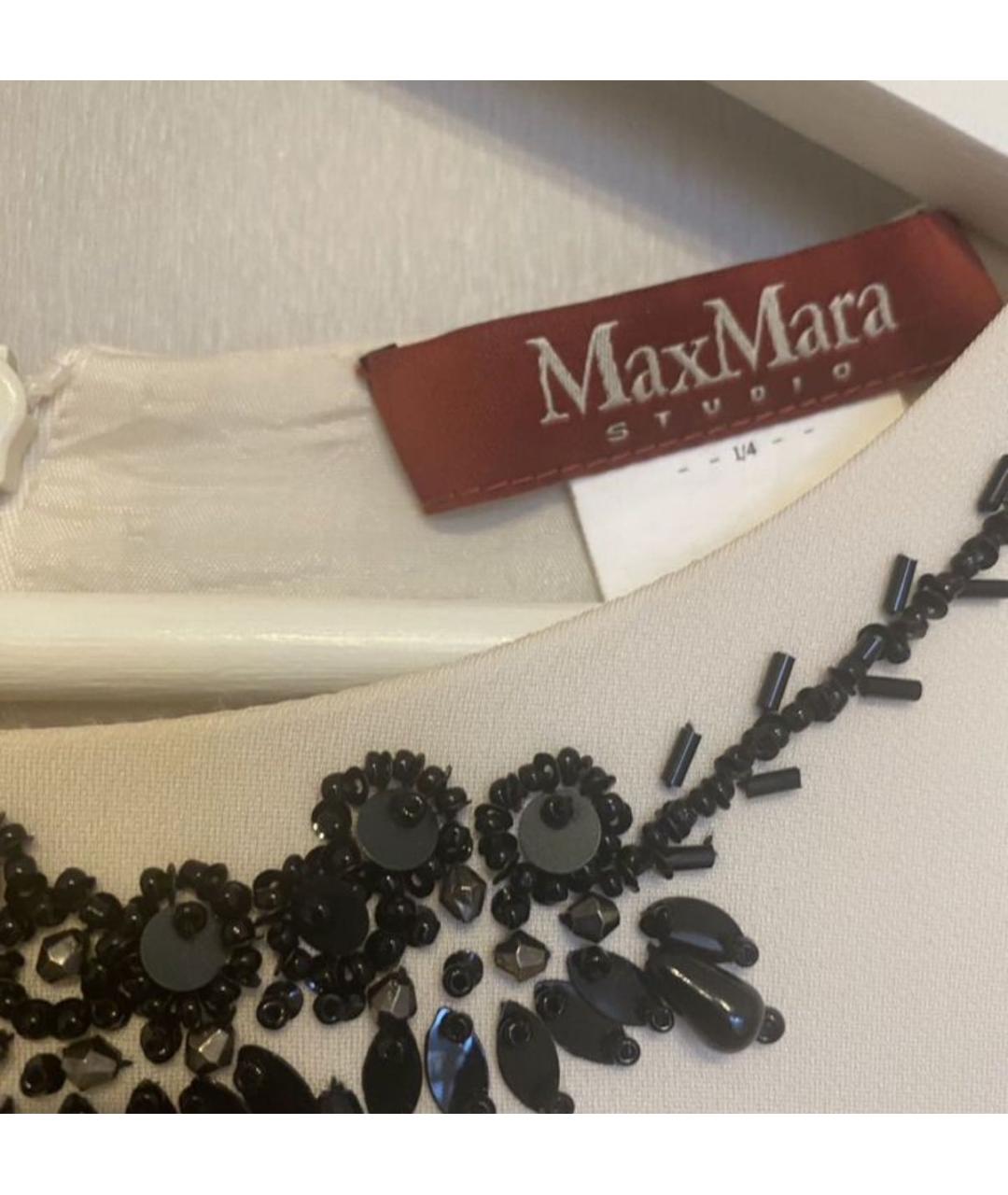 MAX MARA STUDIO Бежевая ацетатная блузы, фото 5