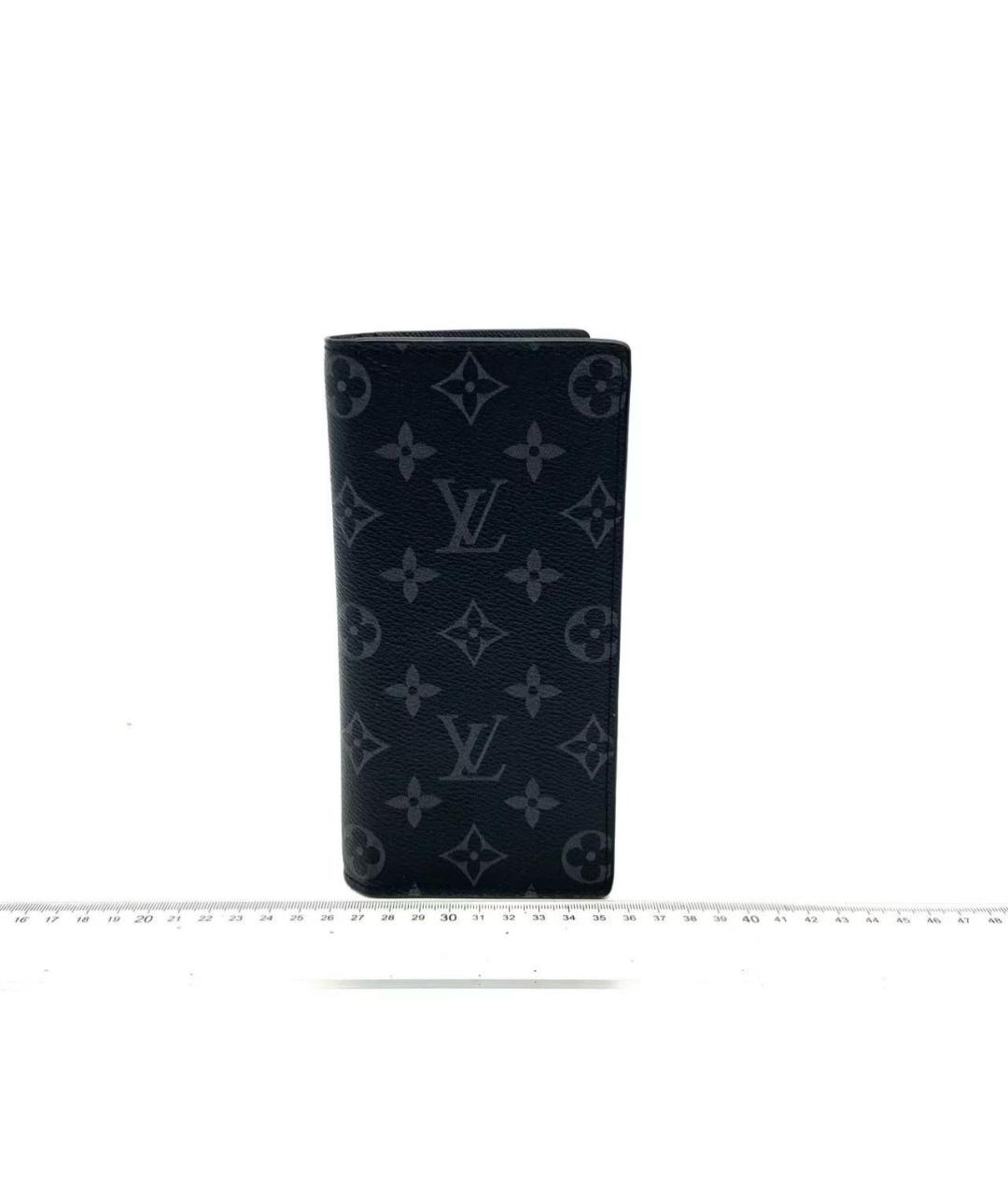 LOUIS VUITTON Черный кожаный кошелек, фото 9