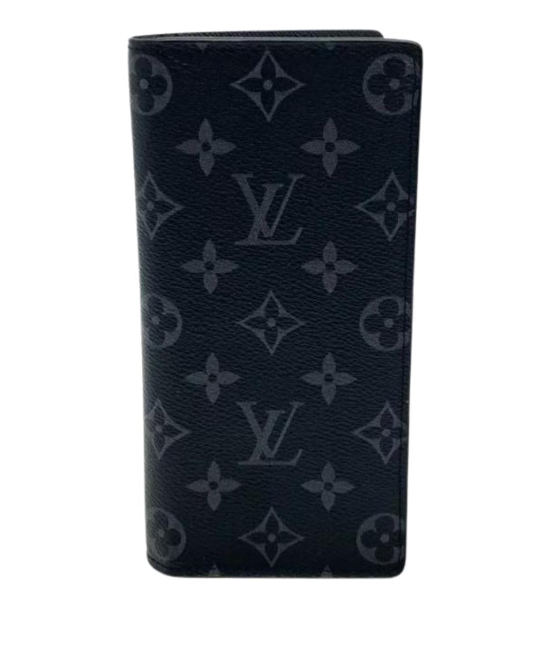 LOUIS VUITTON Черный кожаный кошелек, фото 1