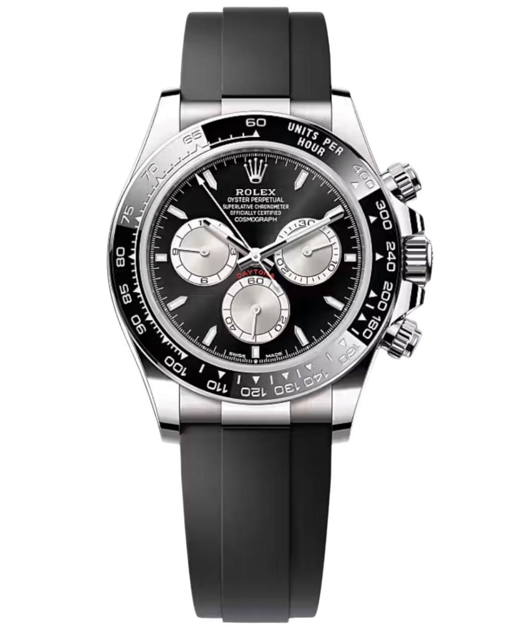 ROLEX Черные часы из белого золота, фото 1