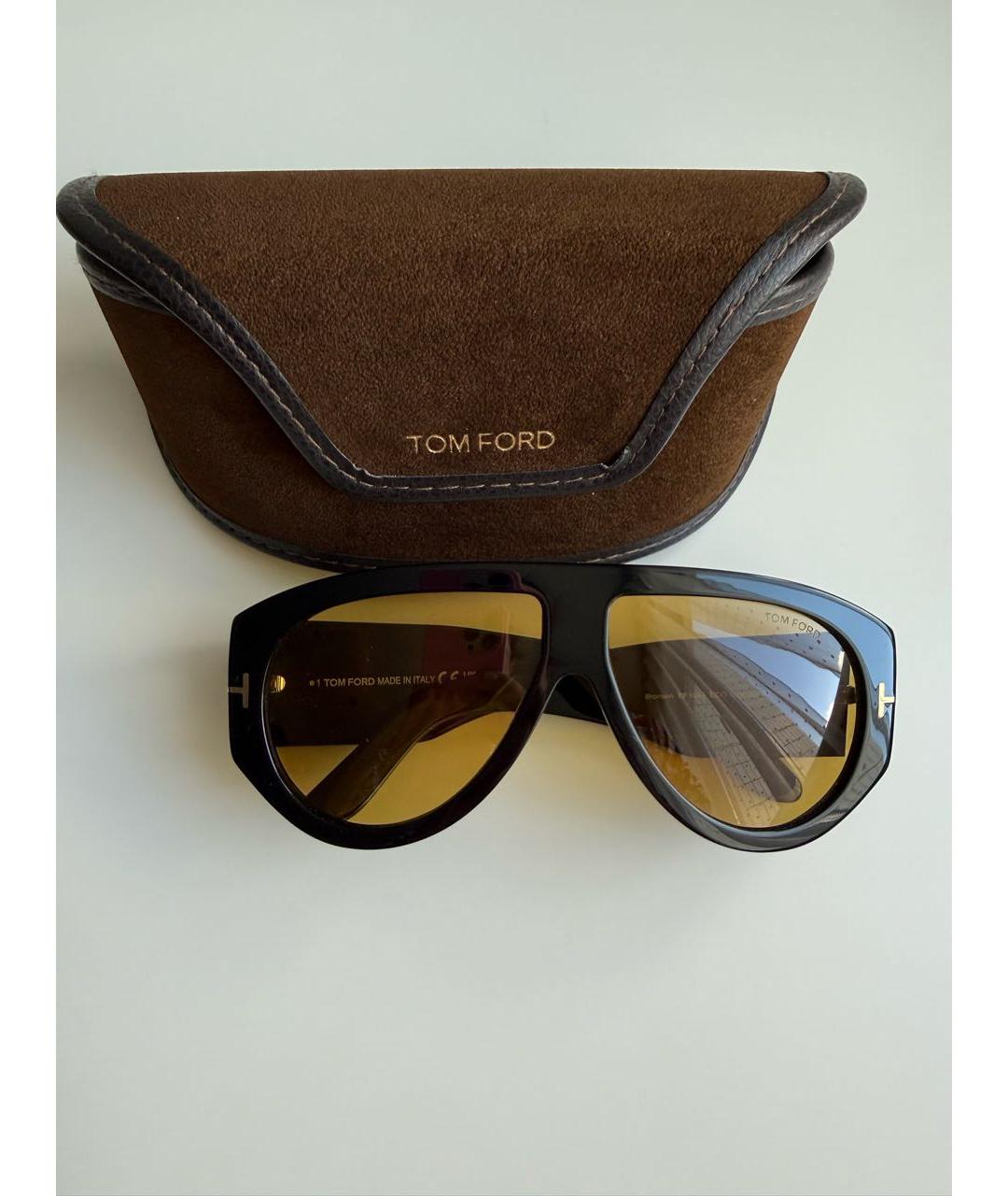 TOM FORD Черные пластиковые солнцезащитные очки, фото 3