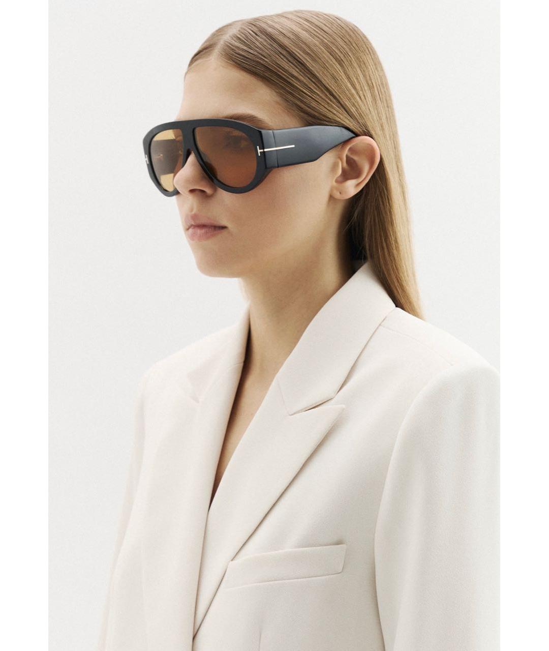 TOM FORD Черные пластиковые солнцезащитные очки, фото 8