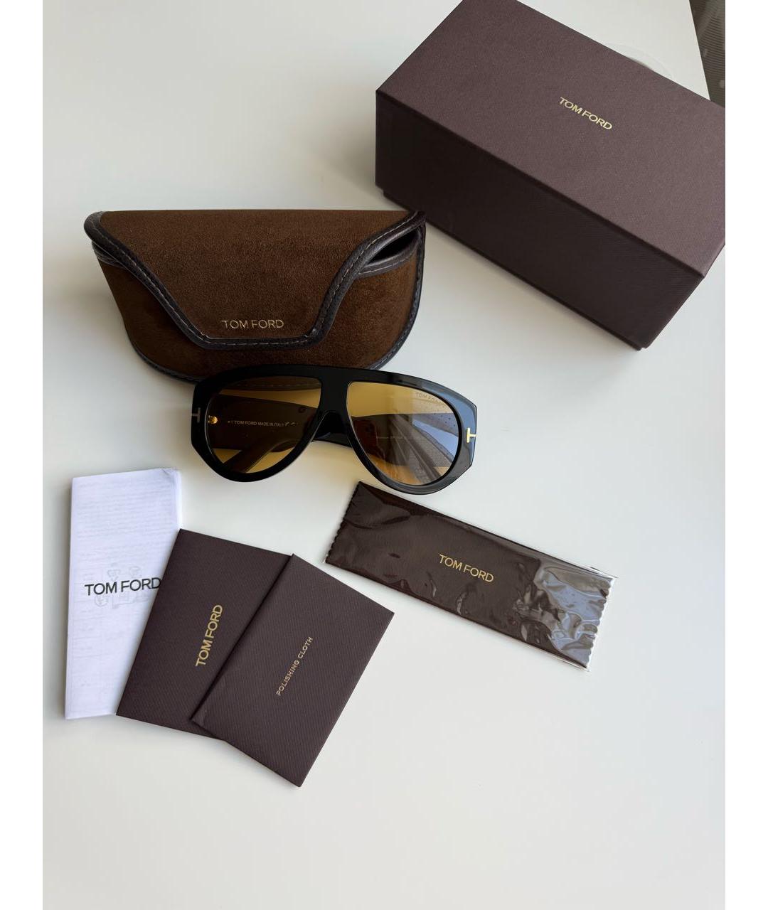 TOM FORD Черные пластиковые солнцезащитные очки, фото 7