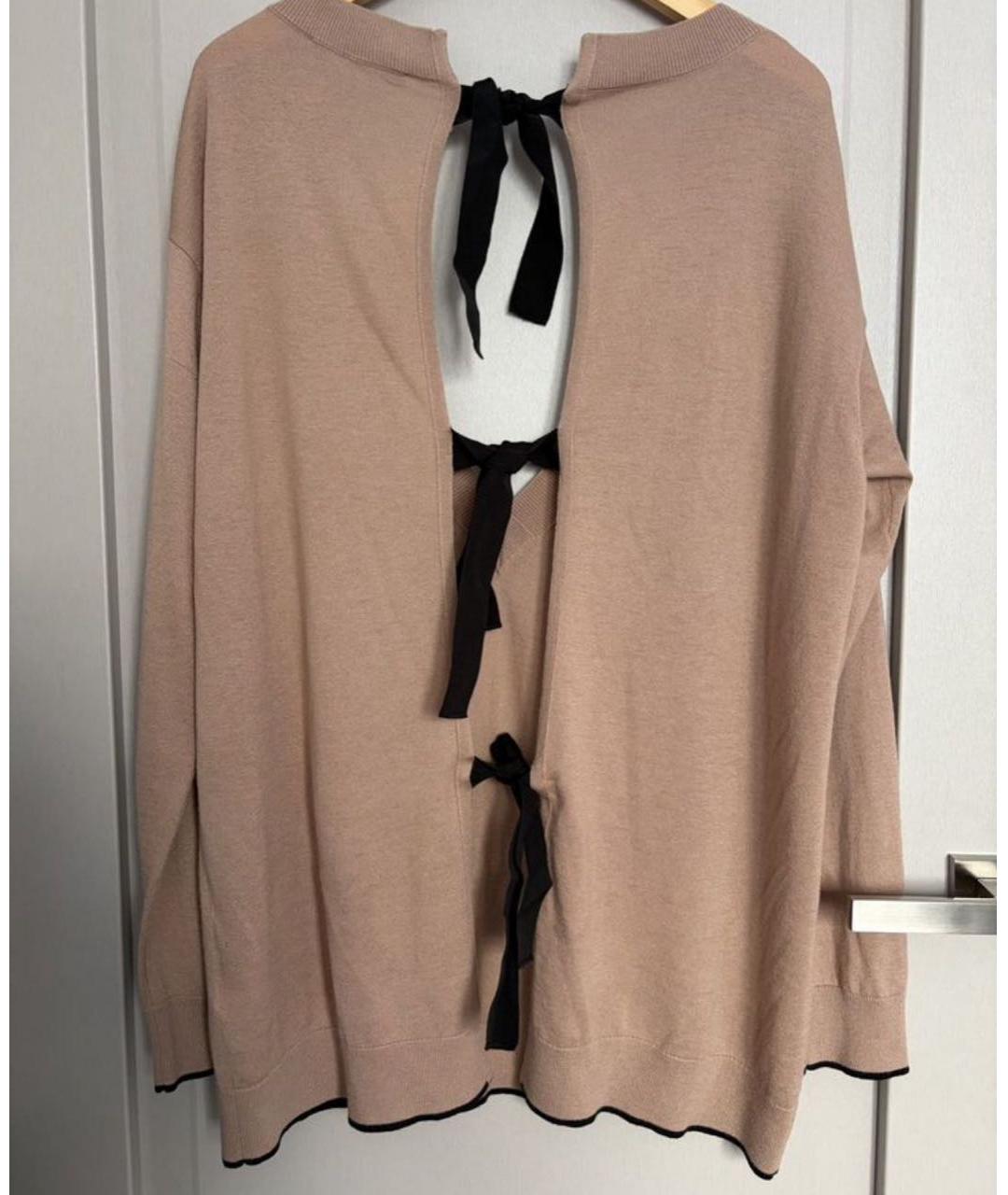 MAX MARA STUDIO Бежевый шелковый джемпер / свитер, фото 2