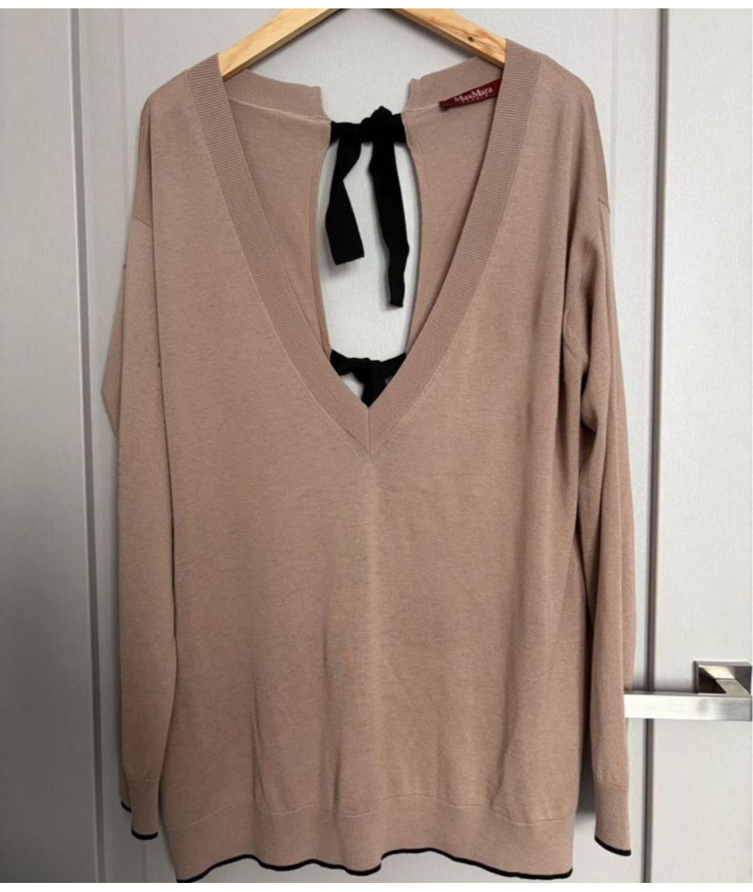 MAX MARA STUDIO Бежевый шелковый джемпер / свитер, фото 7