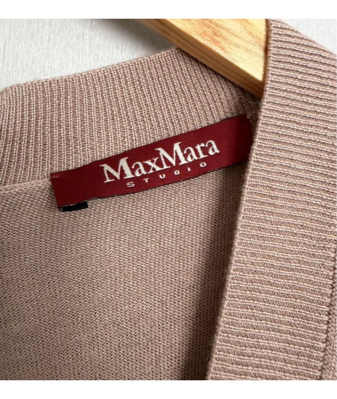 MAX MARA STUDIO Бежевый шелковый джемпер / свитер, фото 3