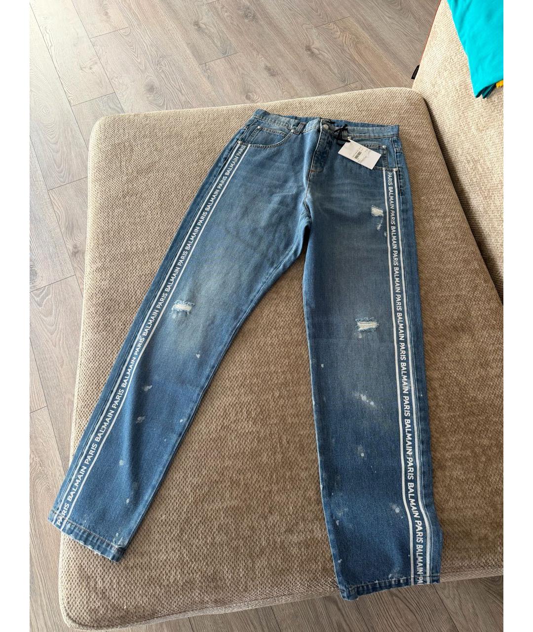 BALMAIN Синие хлопковые детские джинсы, фото 3
