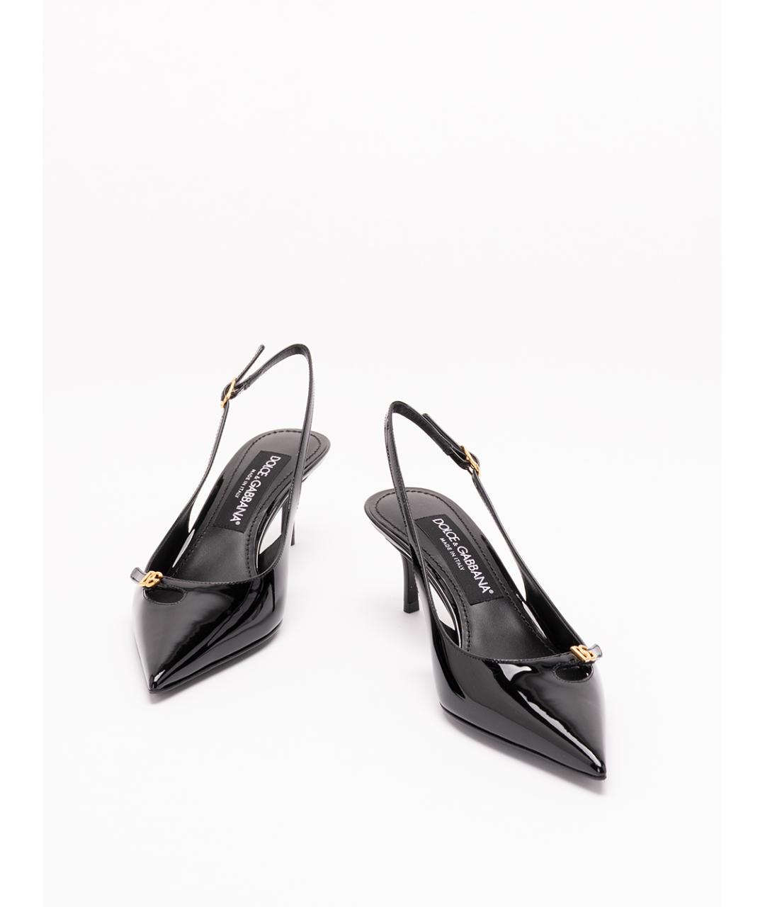 DOLCE&GABBANA Черные кожаные туфли, фото 2