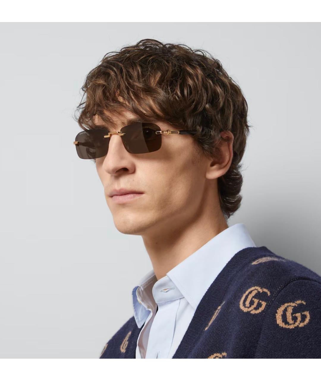 GUCCI Золотые солнцезащитные очки, фото 8