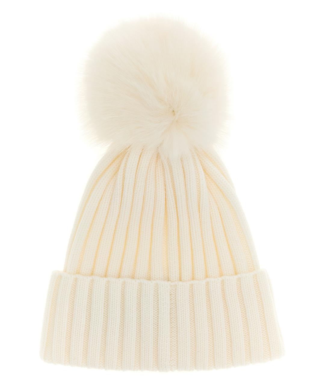 MONCLER Белая шерстяная шапка, фото 2
