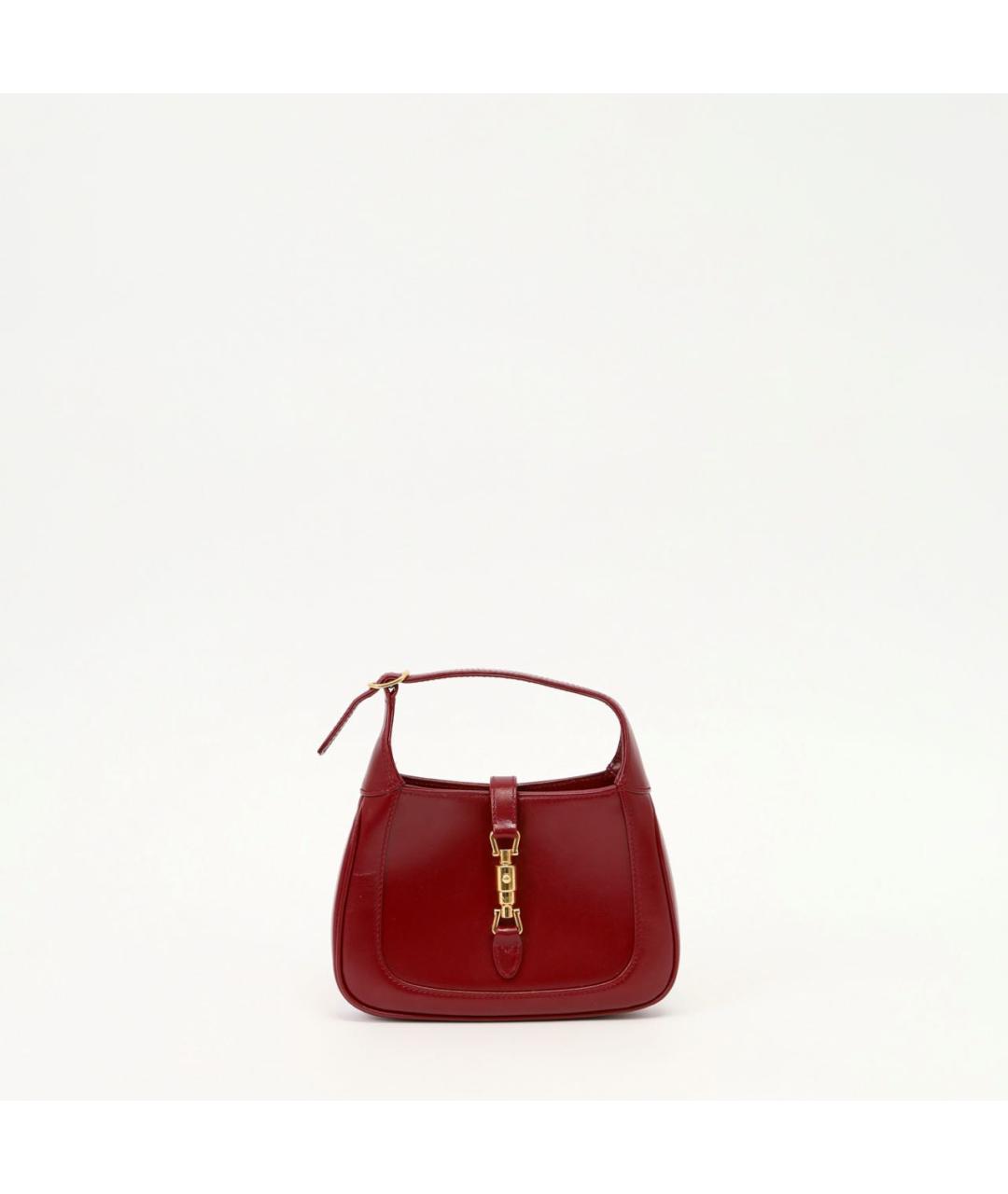 GUCCI Бордовая кожаная сумка с короткими ручками, фото 6