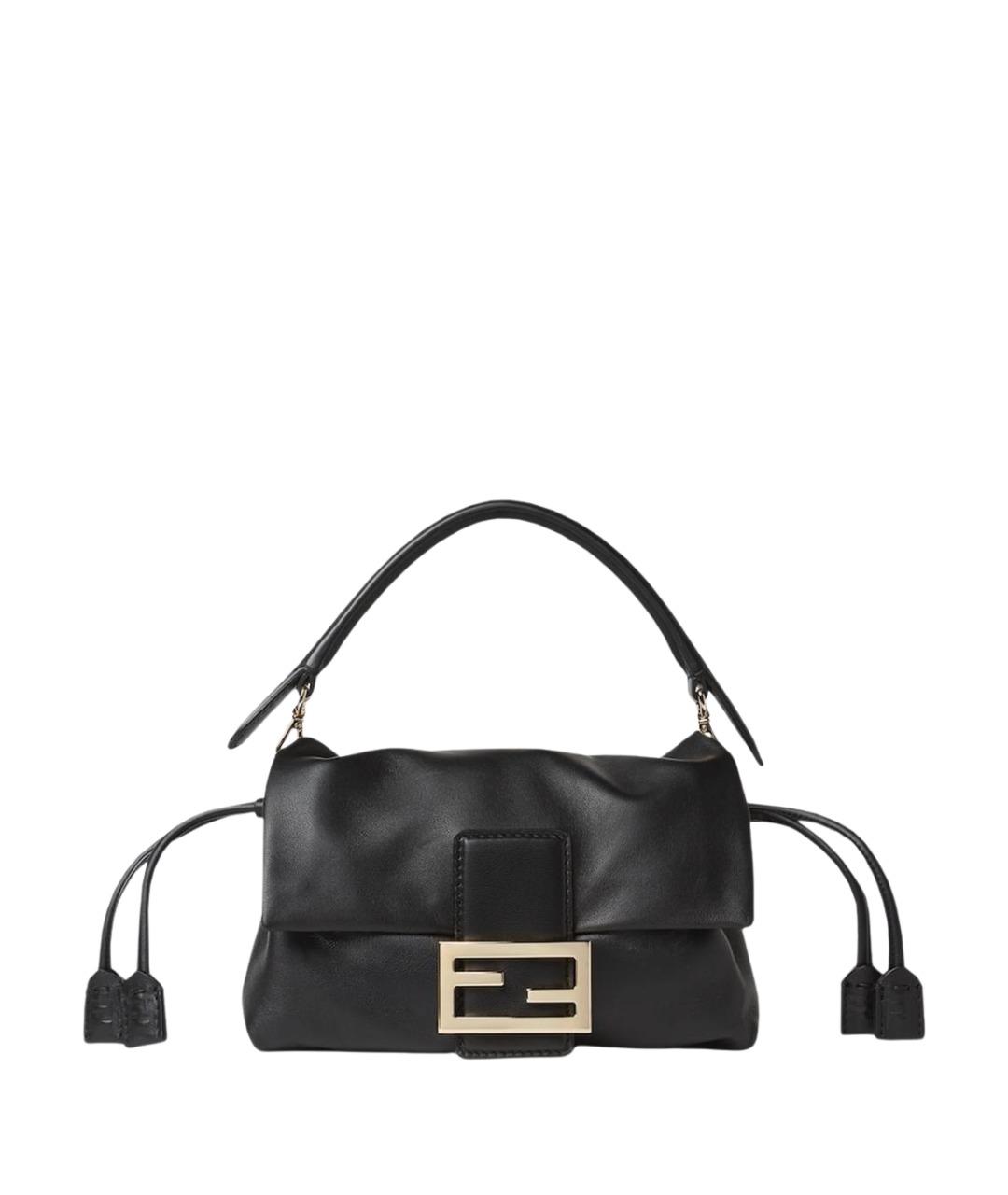 FENDI Черная кожаная сумка через плечо, фото 1