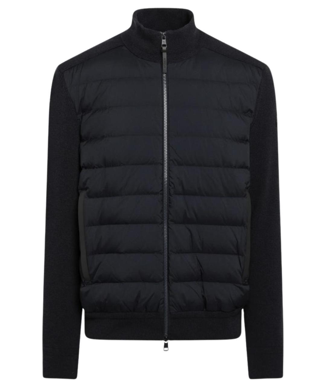 MONCLER Темно-синий шерстяной кардиган, фото 1