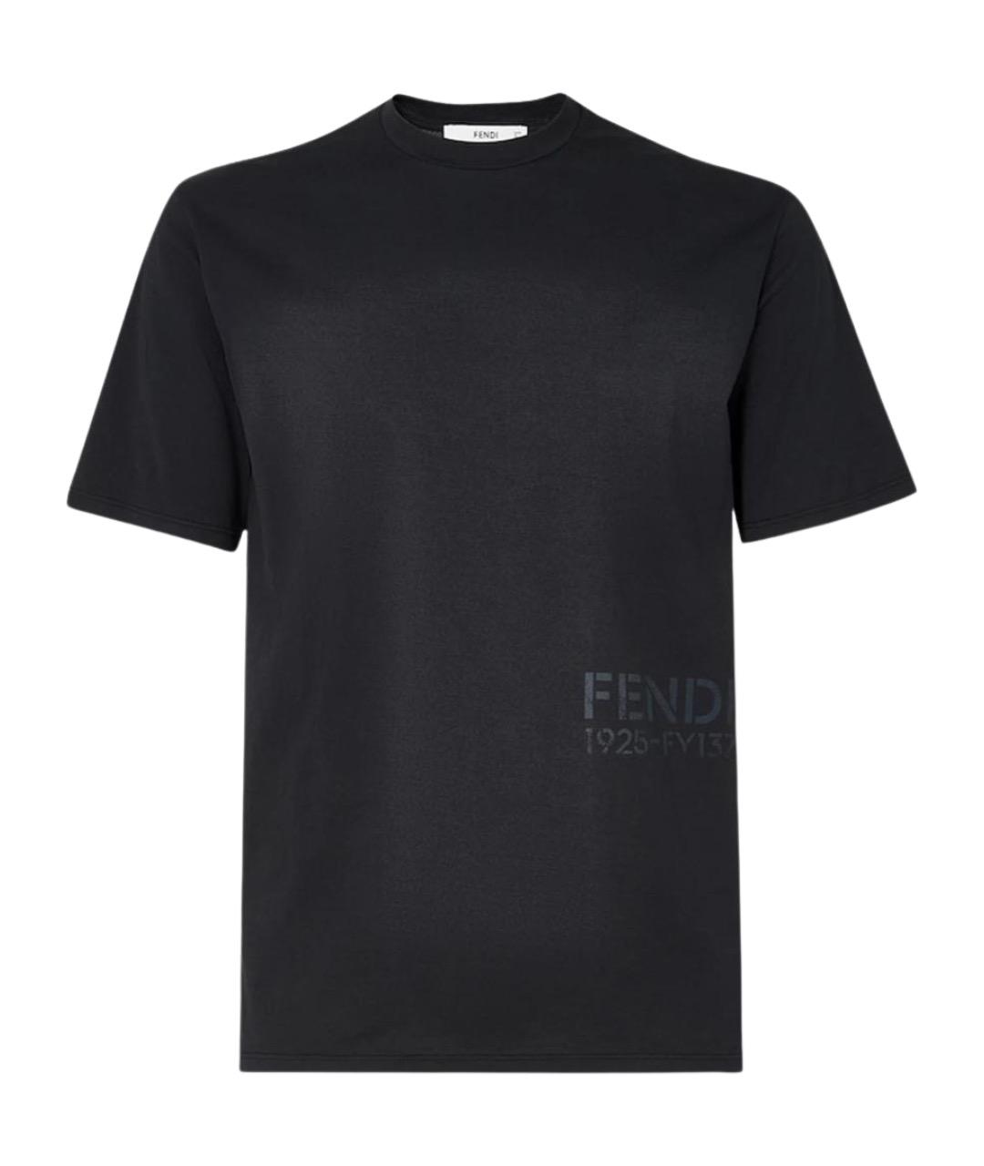 FENDI Черная хлопковая футболка, фото 1