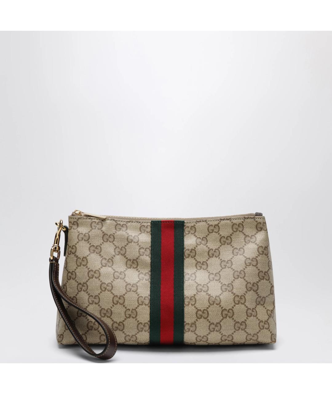 GUCCI Бежевая тканевая барсетка, фото 3