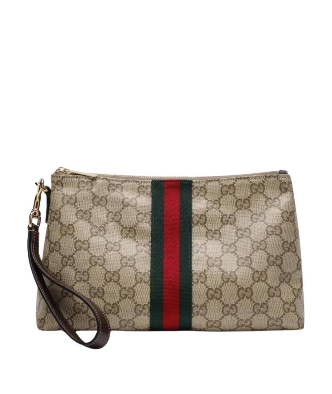 GUCCI Бежевая тканевая барсетка, фото 1