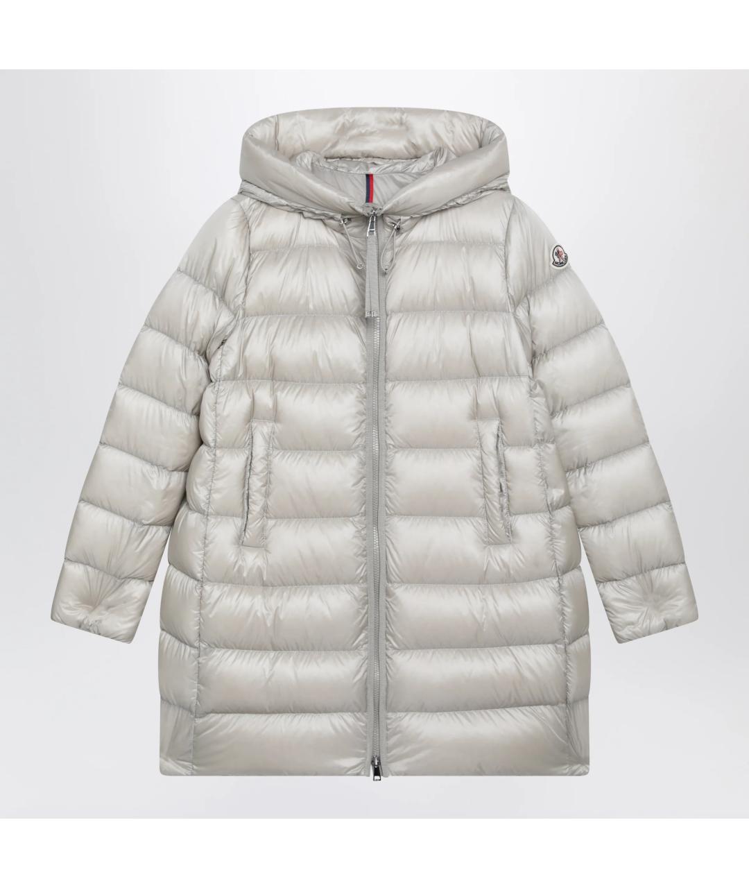 MONCLER Бежевый полиамидовый пуховик, фото 3