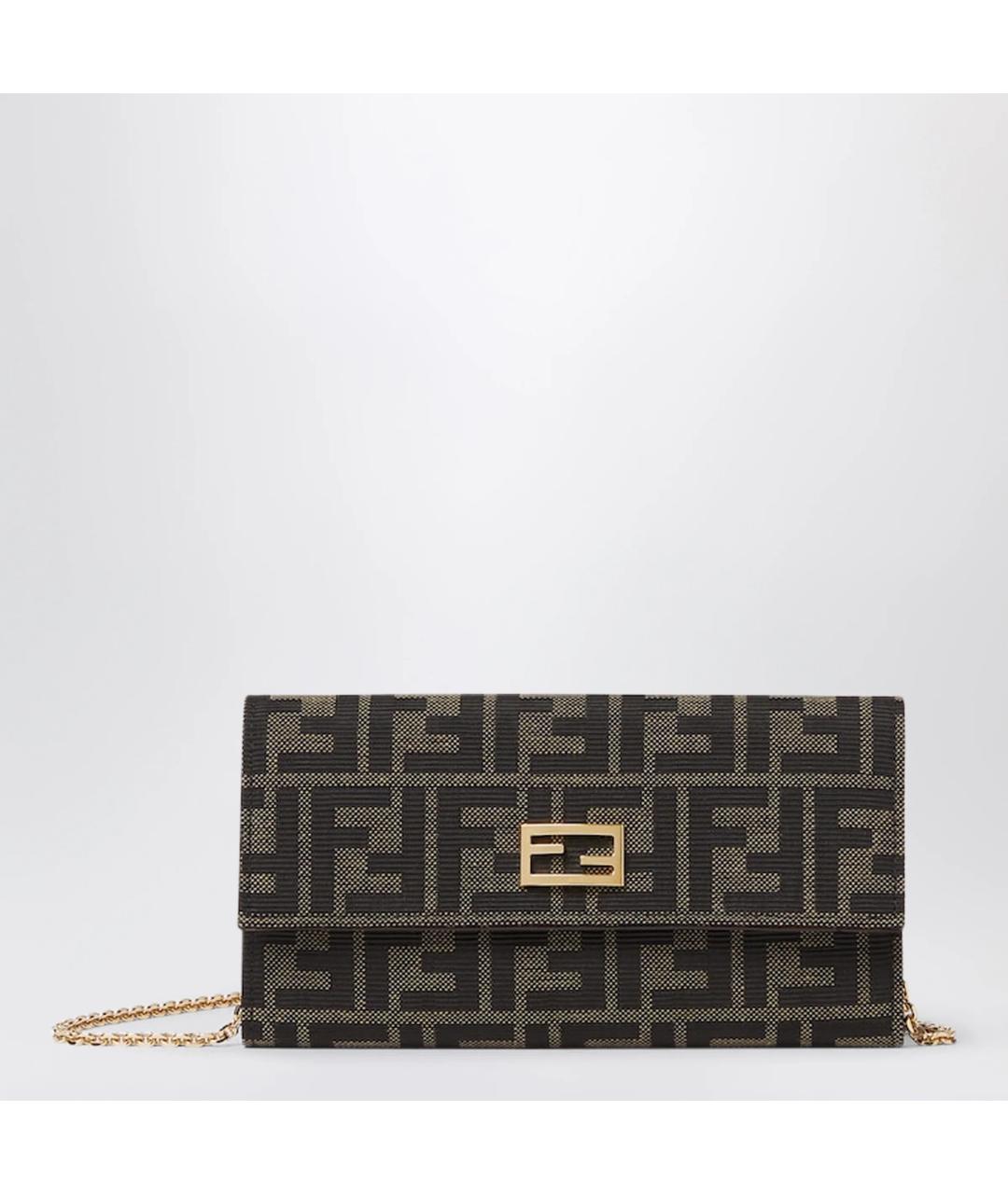 FENDI Коричневая тканевая сумка через плечо, фото 3