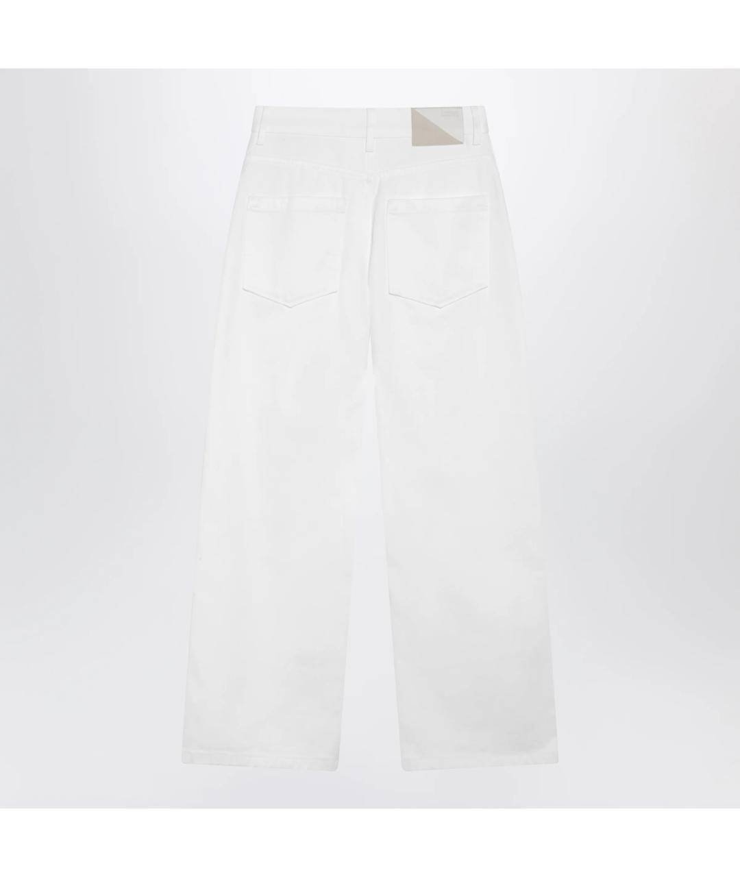 LOEWE Белые хлопковые прямые брюки, фото 2