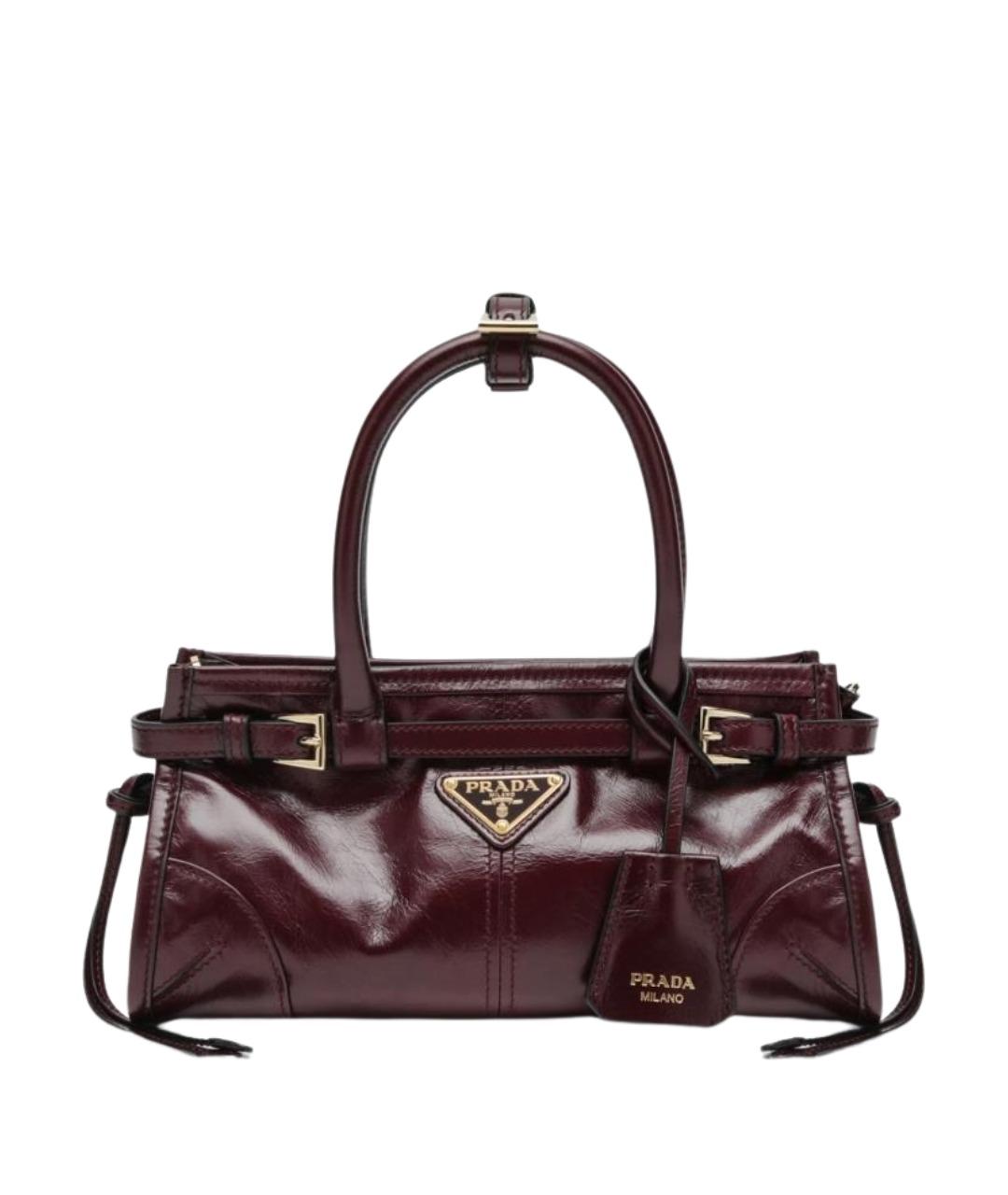 PRADA Бордовая кожаная сумка тоут, фото 1