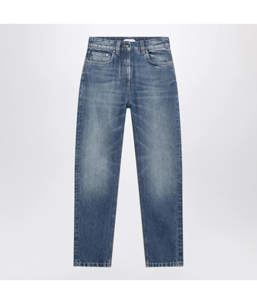 VERSACE Голубые хлопковые прямые джинсы, фото 3