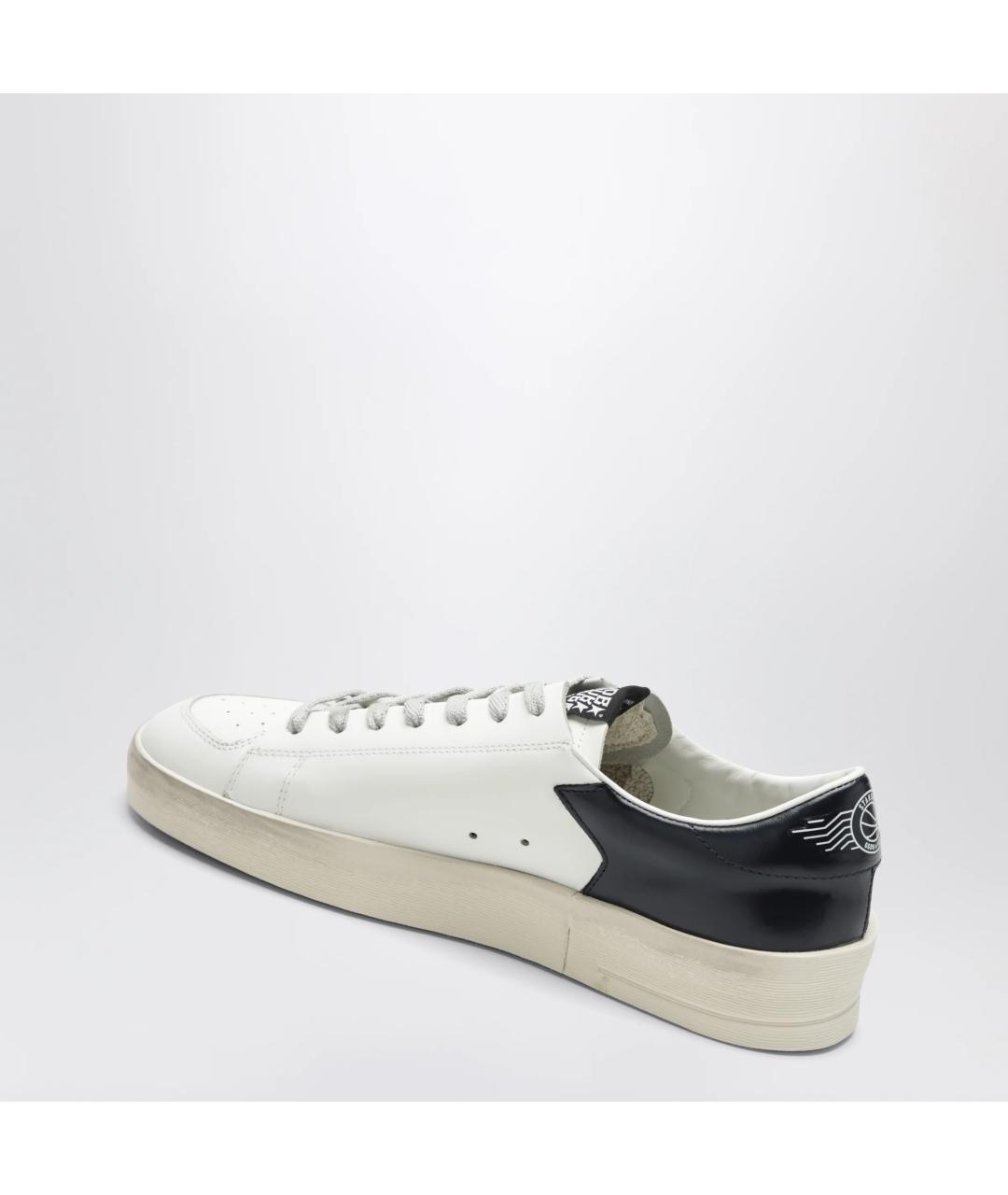 GOLDEN GOOSE Белые кожаные низкие кроссовки / кеды, фото 2