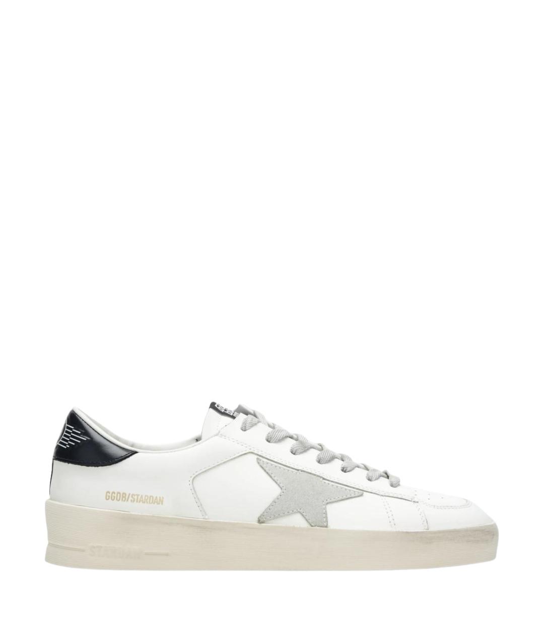 GOLDEN GOOSE Белые кожаные низкие кроссовки / кеды, фото 1