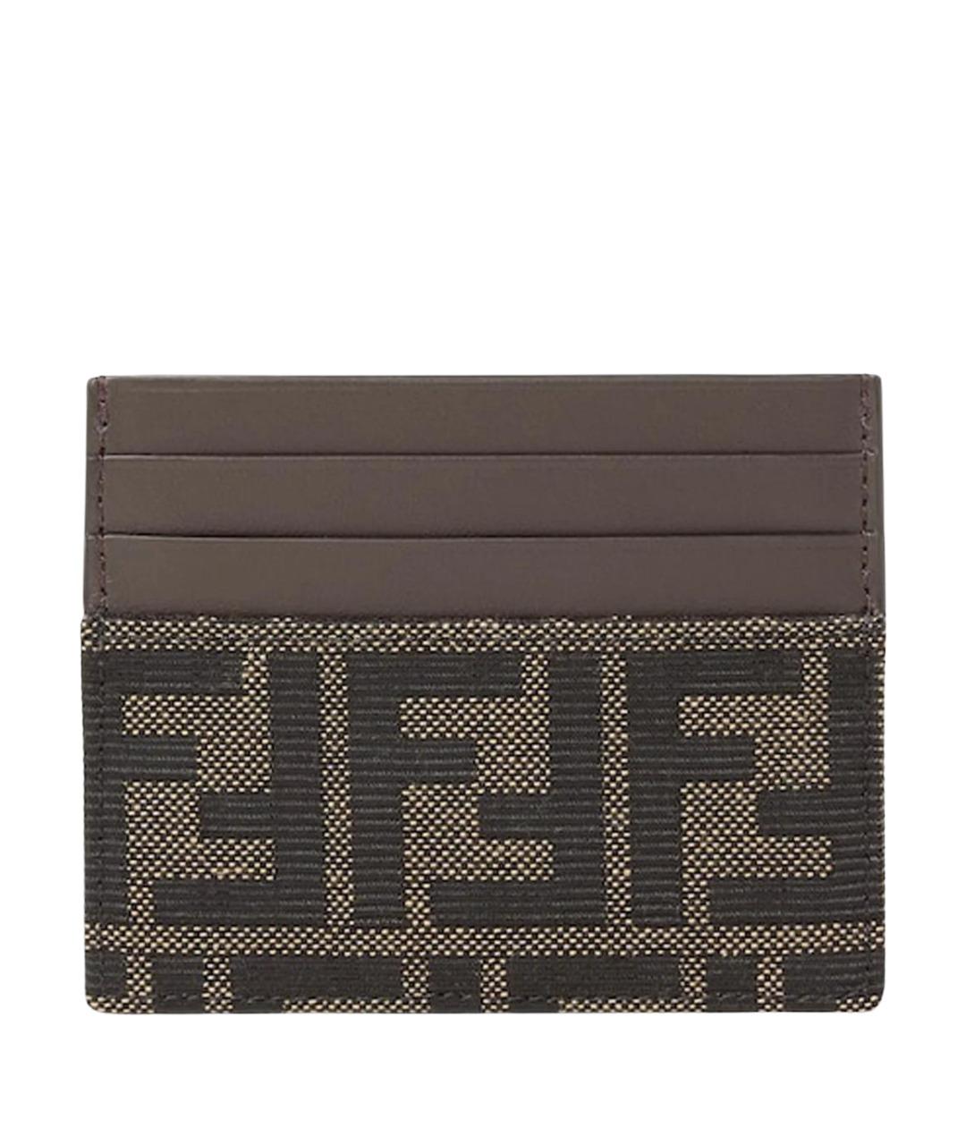 FENDI Коричневый кожаный кардхолдер, фото 1