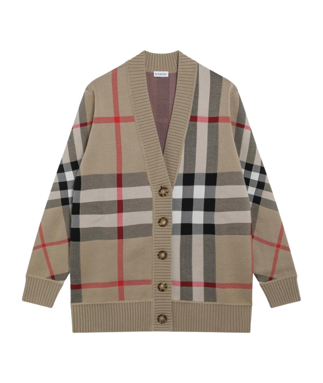 BURBERRY Бежевый шерстяной кардиган, фото 1