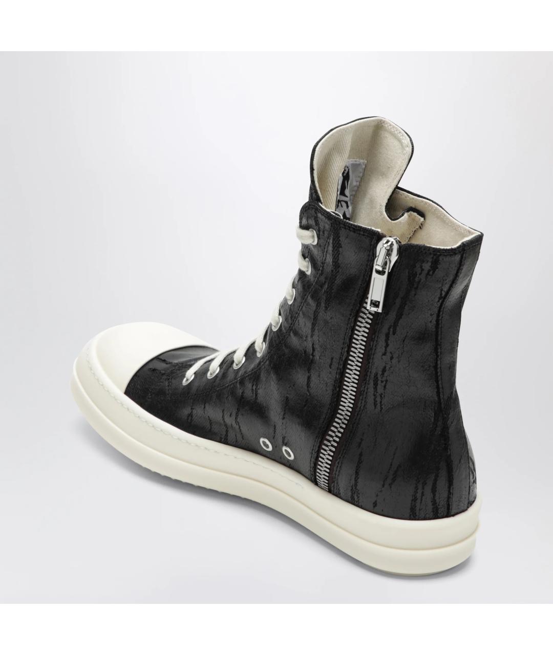 RICK OWENS DRKSHDW Черные текстильные высокие кроссовки / кеды, фото 2