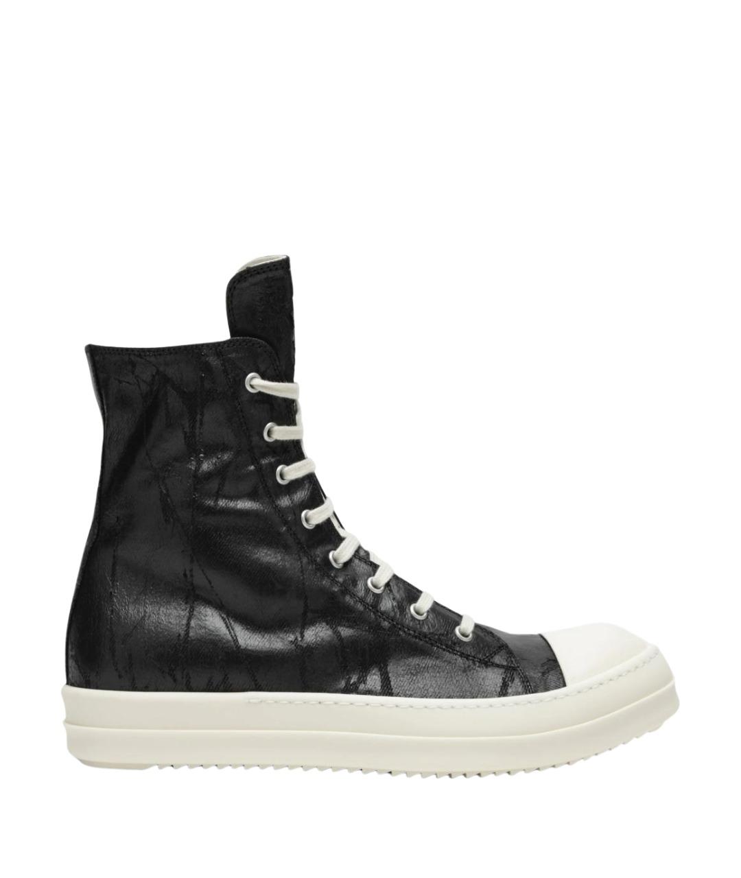 RICK OWENS DRKSHDW Черные текстильные высокие кроссовки / кеды, фото 1