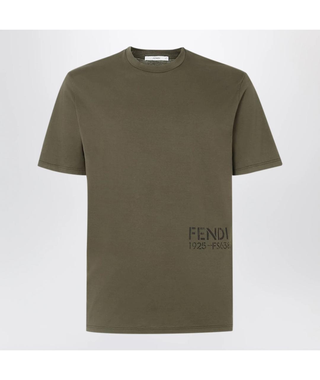 FENDI Зеленая хлопковая футболка, фото 3