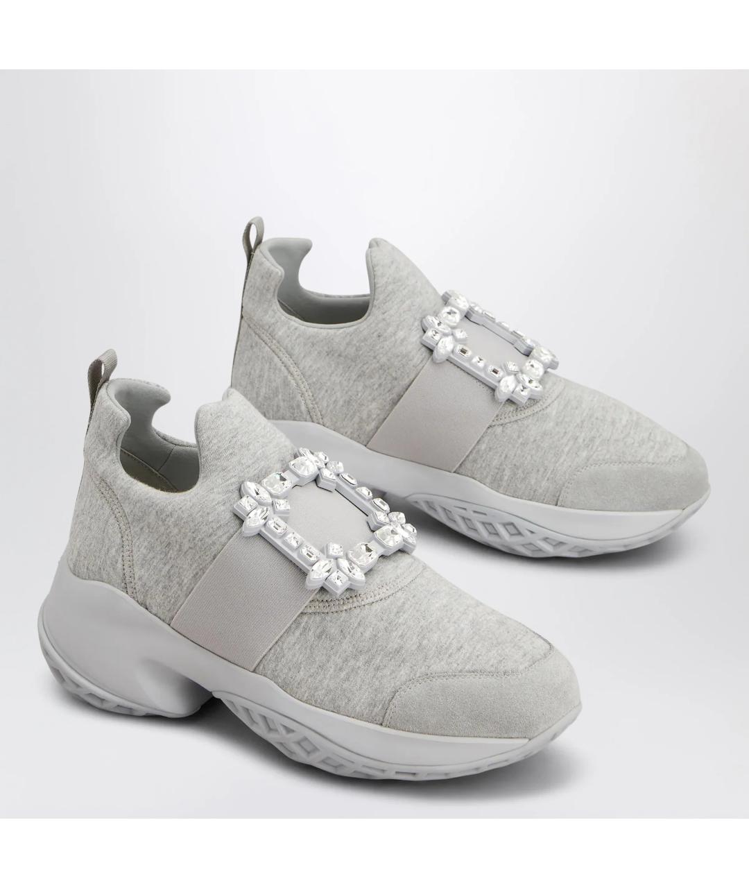 ROGER VIVIER Серые синтетические кроссовки, фото 2