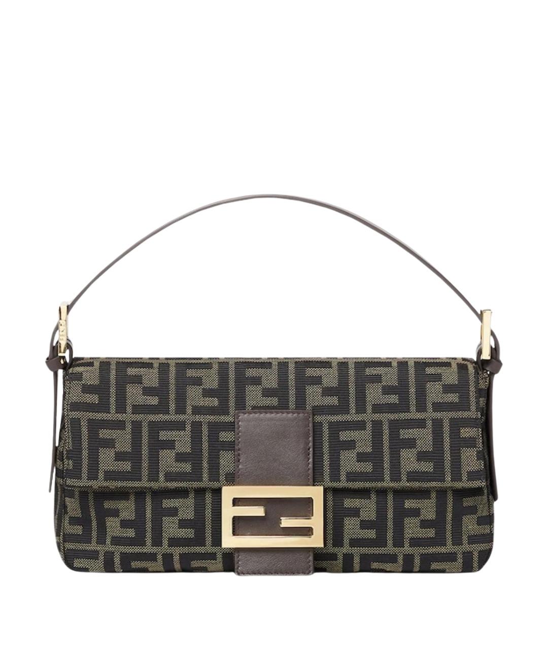 FENDI Коричневая тканевая сумка через плечо, фото 1