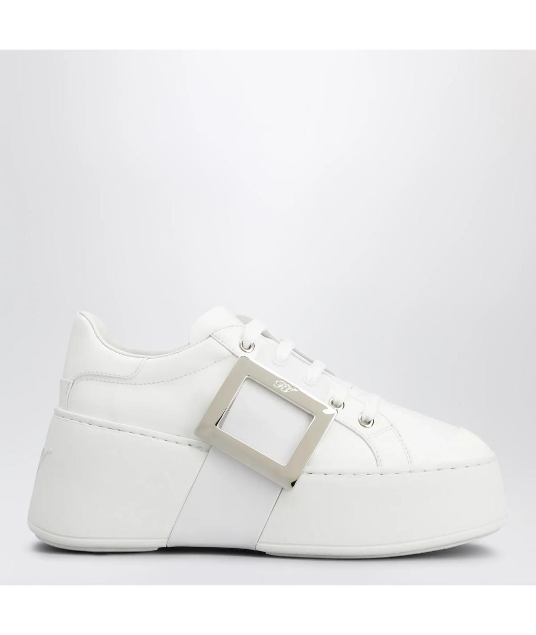 ROGER VIVIER Белые кожаные кроссовки, фото 3