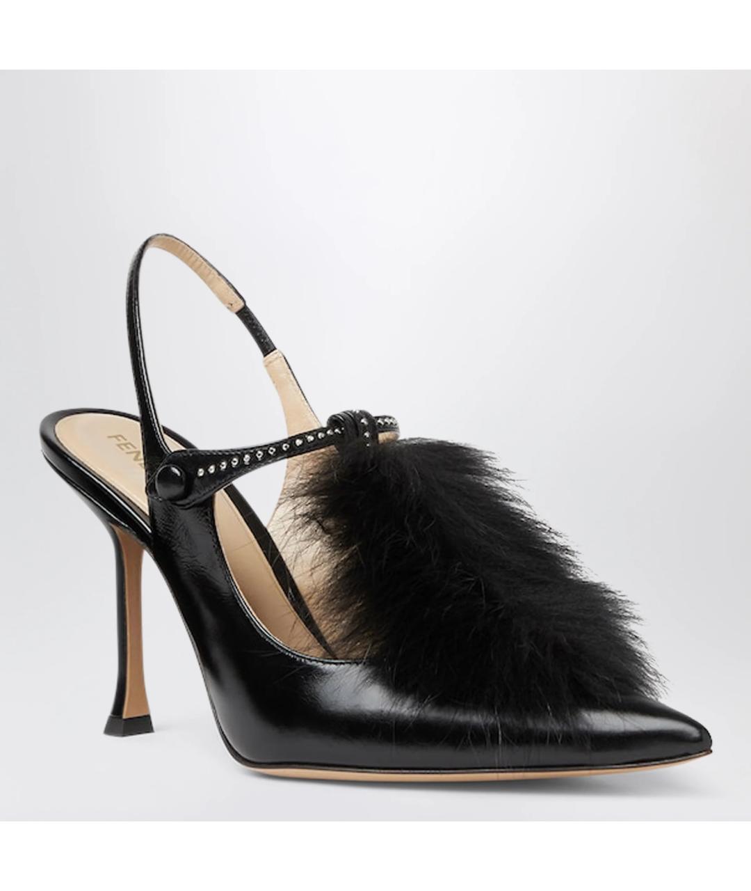 FENDI Черные кожаные туфли, фото 2