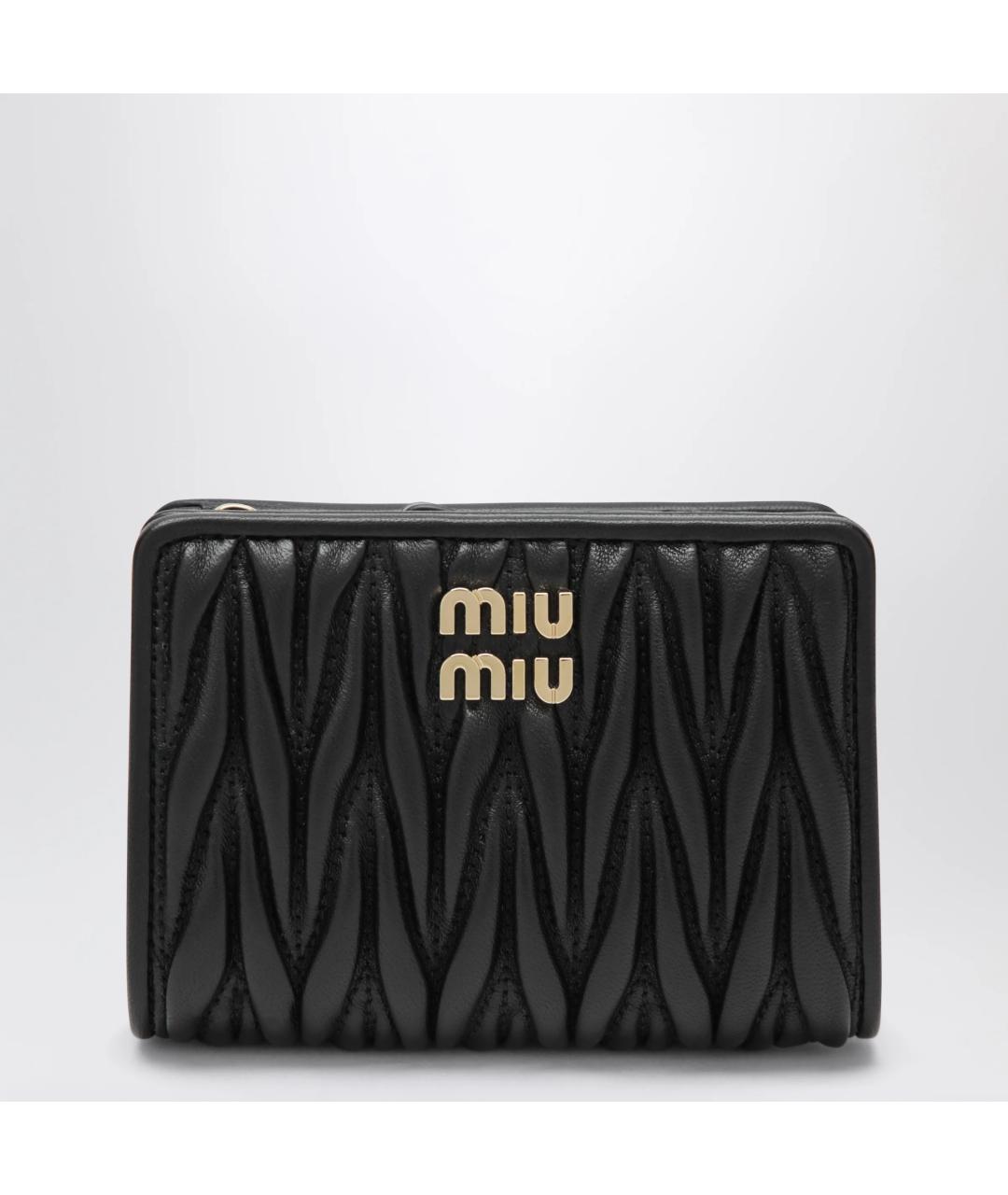 MIU MIU Черный кожаный кошелек, фото 3