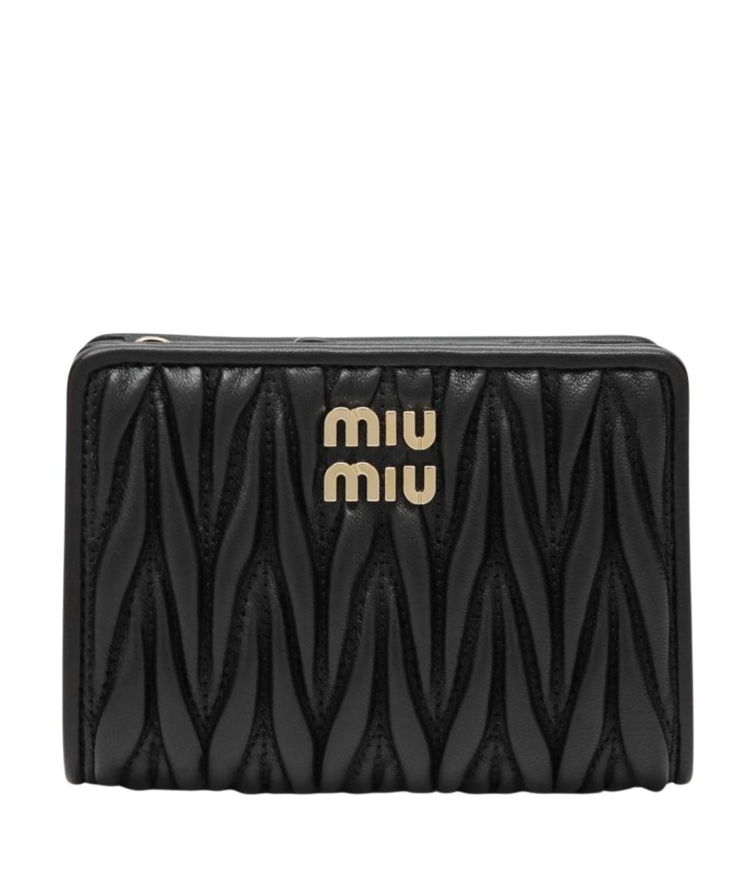 MIU MIU Черный кожаный кошелек, фото 1