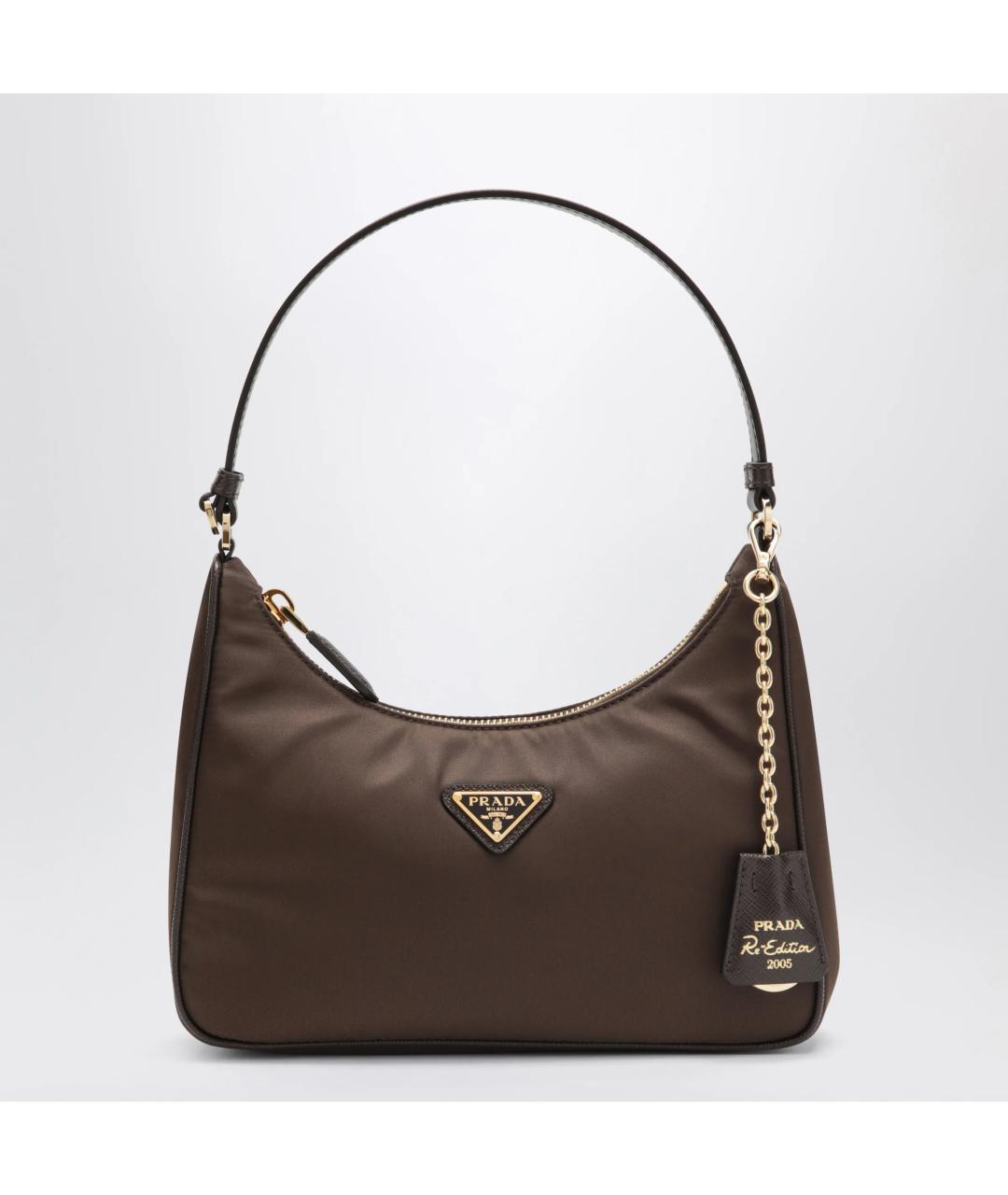 PRADA Коричневая нейлоновая сумка через плечо, фото 3