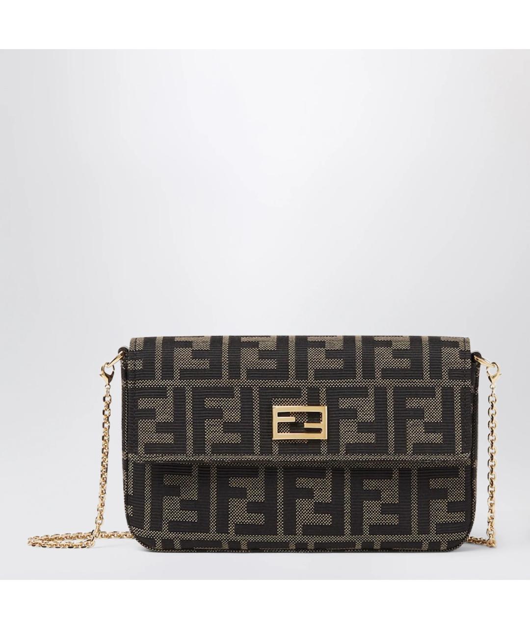 FENDI Коричневая тканевая сумка через плечо, фото 3