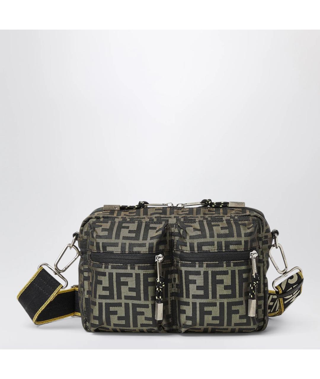 FENDI Коричневая тканевая сумка на плечо, фото 3
