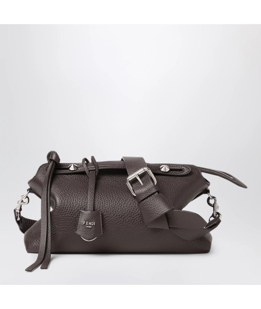 FENDI Коричневая кожаная сумка через плечо, фото 3