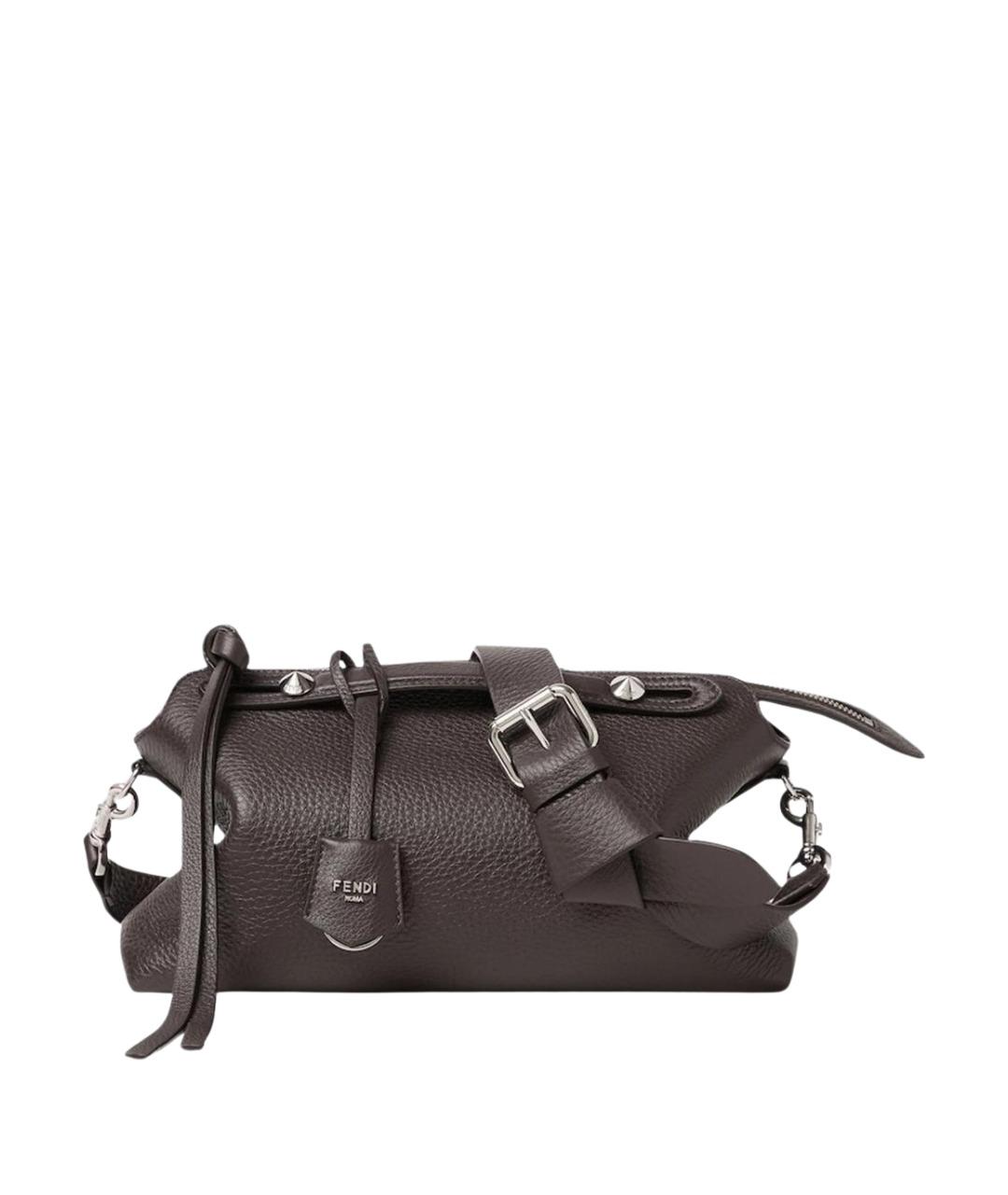FENDI Коричневая кожаная сумка через плечо, фото 1