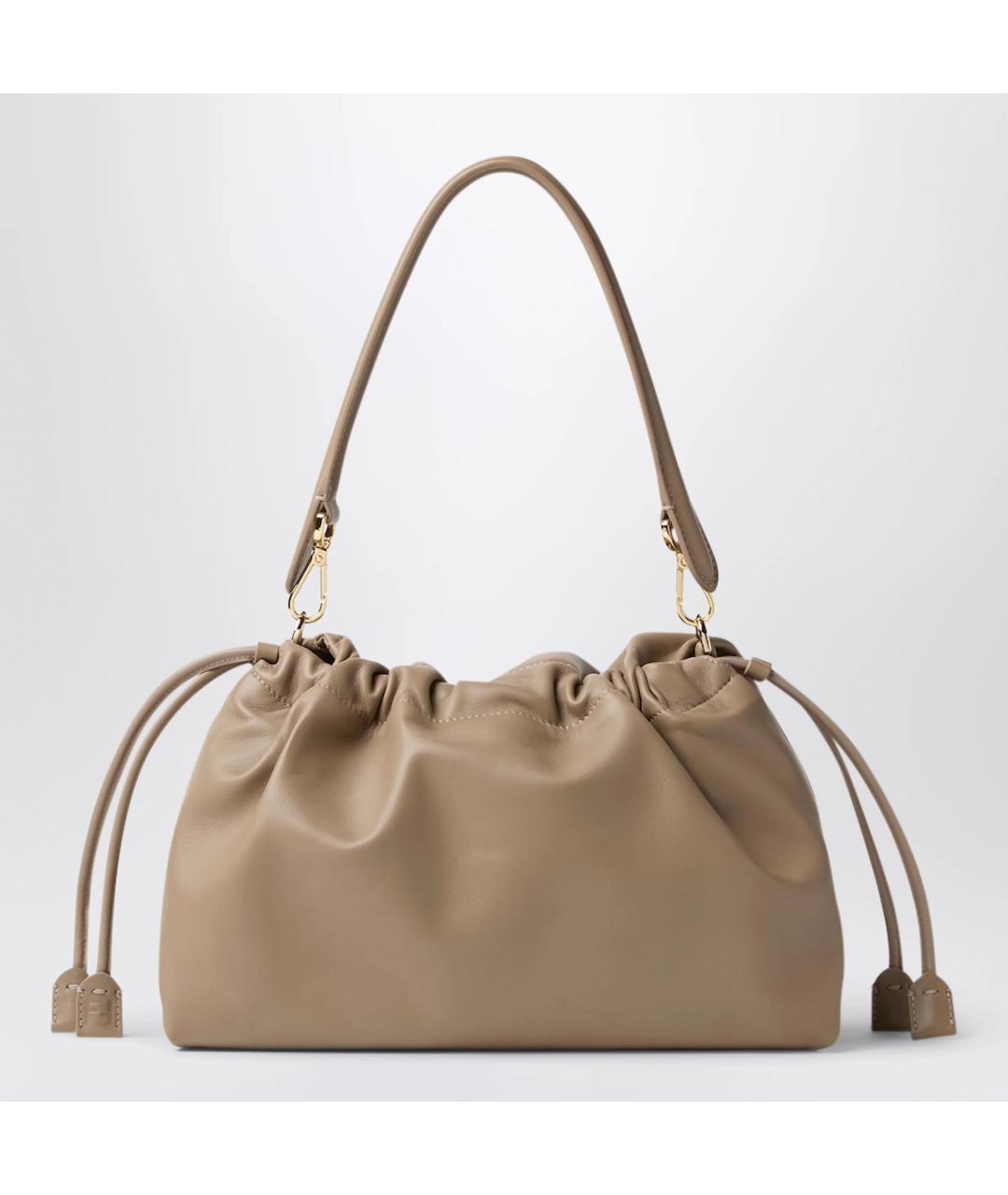 FENDI Бежевая кожаная сумка через плечо, фото 2
