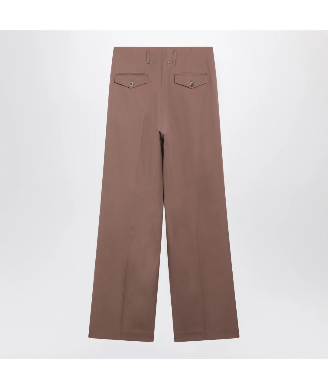 GOLDEN GOOSE Розовые шерстяные прямые брюки, фото 2